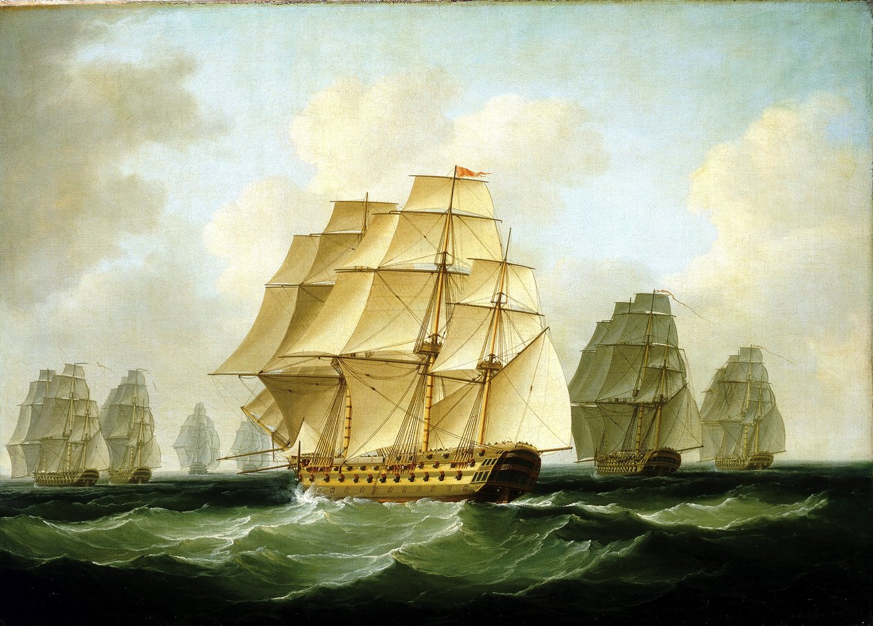 Napoleonin sotien jaksot (1803-1815): Richard Strachanin johtamat takaa-ajot Ortegalin niemimaan edustalla (Espanja), 4. marraskuuta. tekijältä Francis Sartorius