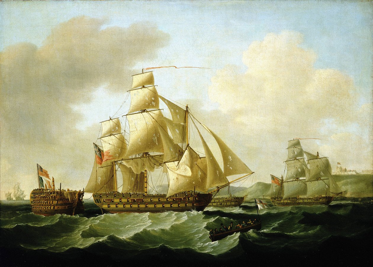 Napoleonin sotien (1803-1815) jaksot: voitokas paluu Richard Strachanin vangitsemien karkureiden kanssa Rochefortin rannikolla (Ranska), 4. marraskuuta. tekijältä Francis Sartorius