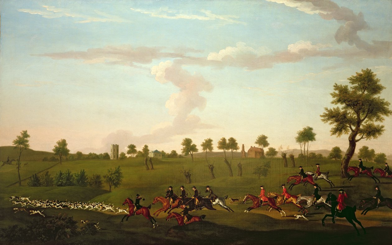 Metsästyskohtaus: Full Cry, n. 1755-1760 (öljy kankaalle) tekijältä Francis Sartorius