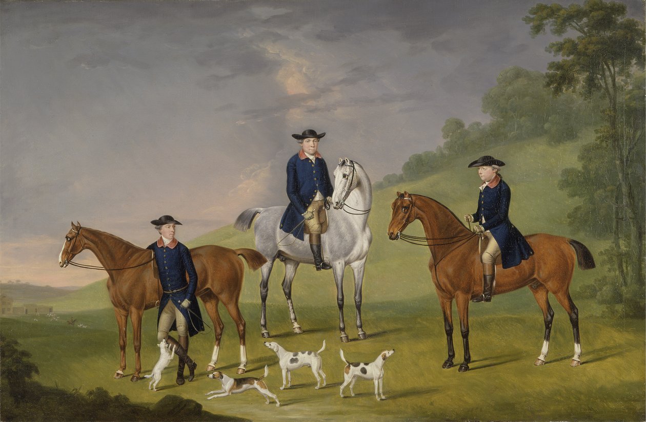 John Corbet, Sir Robert Leighton ja John Kynaston hevosineen ja koiraineen tekijältä Francis Sartorius