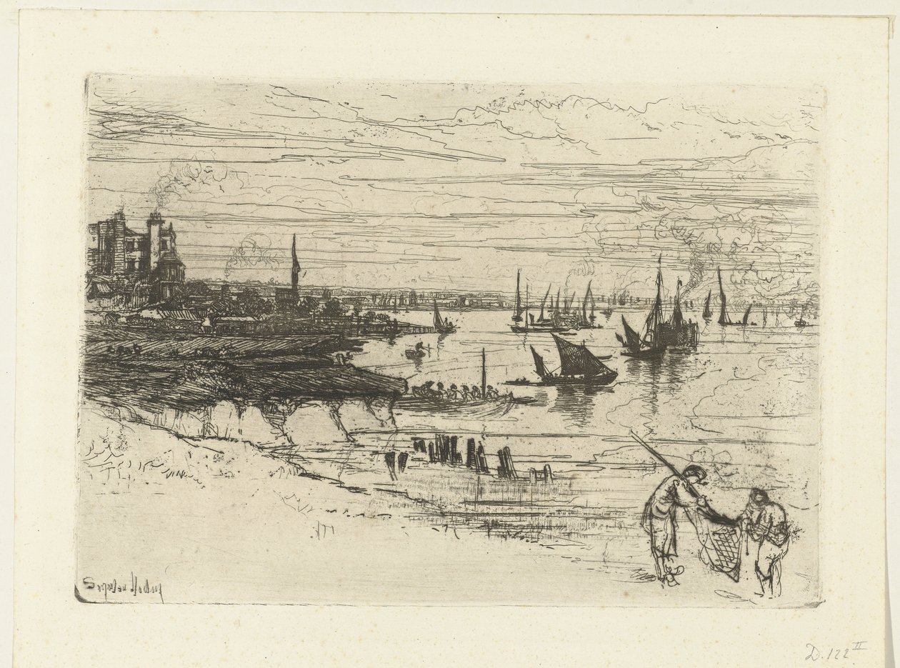 Inn on Thames Majatalo, Purfleet tekijältä Francis Seymour Haden (Sir) (signed by artist)