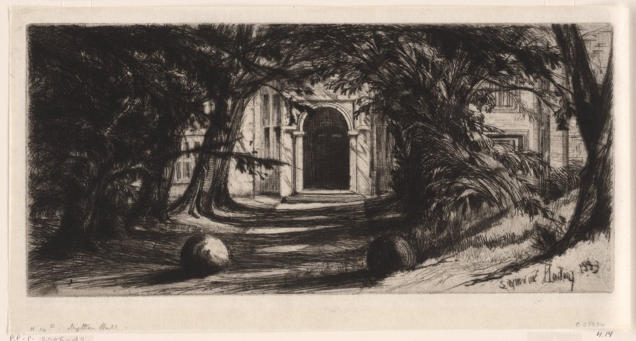 Mytton Hall tekijältä Francis Seymour Haden (Sir) (signed by artist)