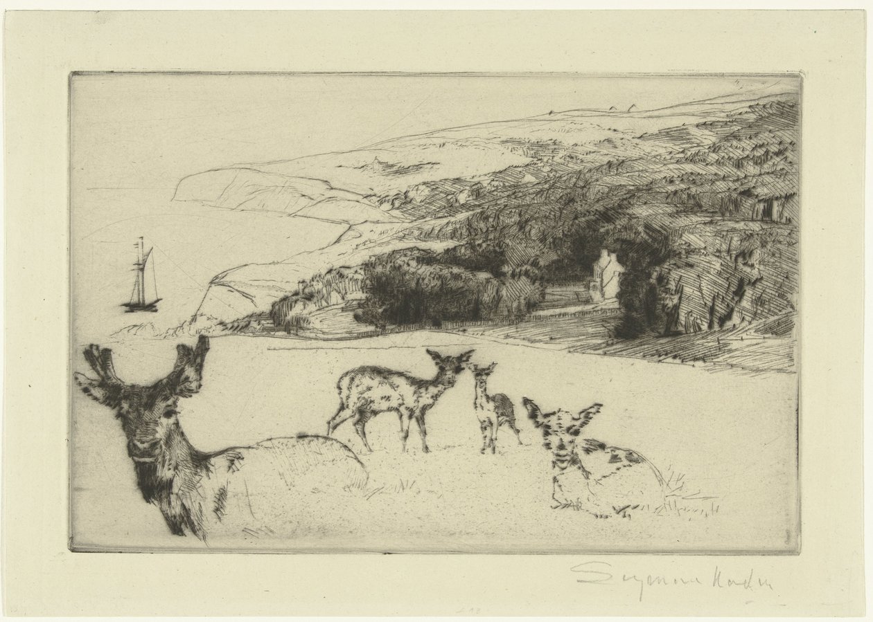 Newtonin kartano tekijältä Francis Seymour Haden (Sir) (signed by artist)