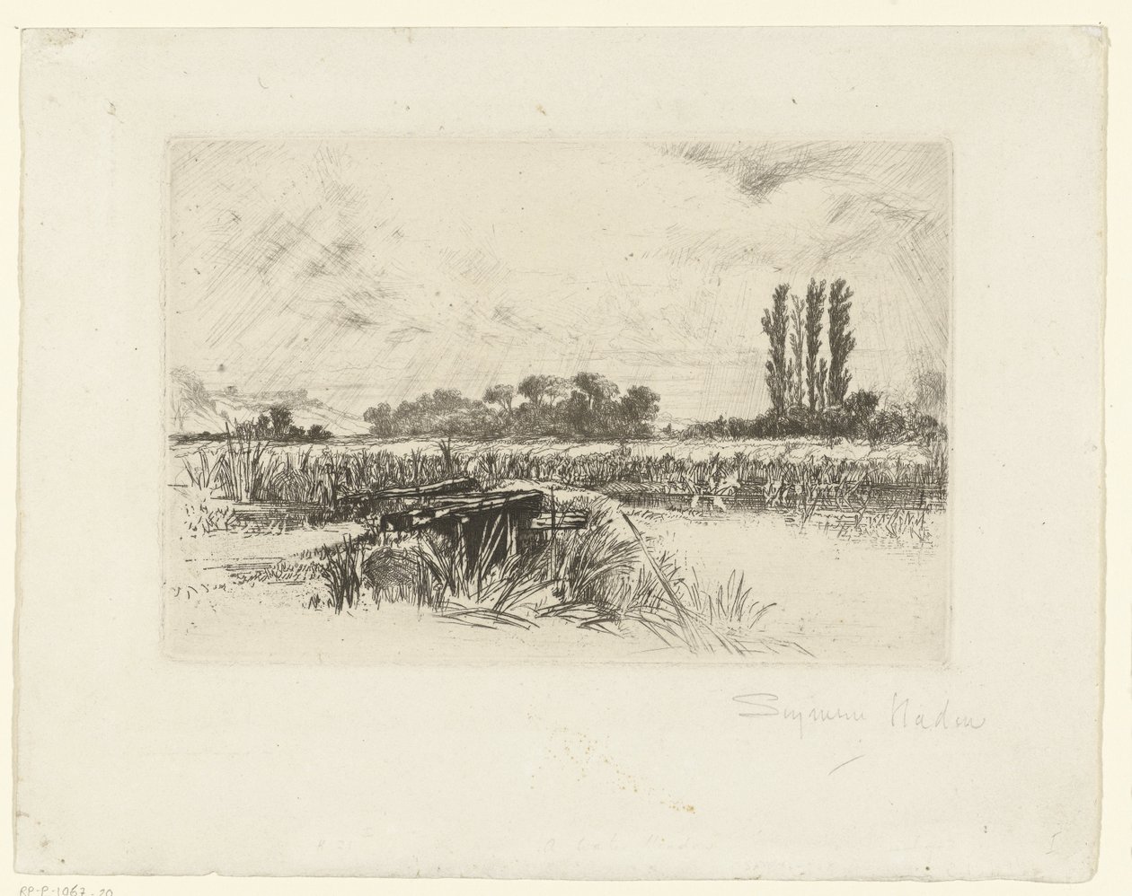 tulva Veden niitty tekijältä Francis Seymour Haden (Sir) (signed by artist)