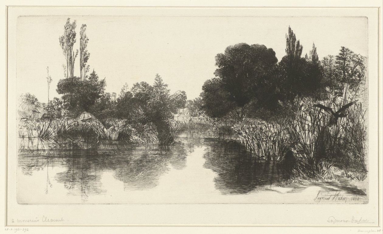 Lampi Shere Mill Pond tekijältä Francis Seymour Haden (Sir) (signed by artist)