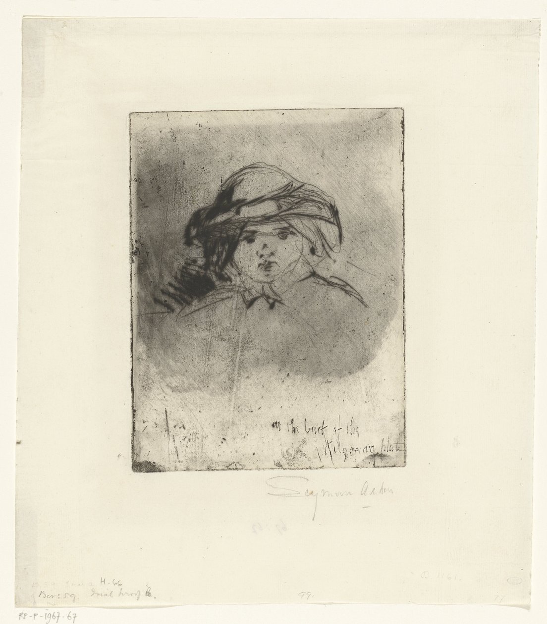 Tytön pää Lapsen pää tekijältä Francis Seymour Haden (Sir)