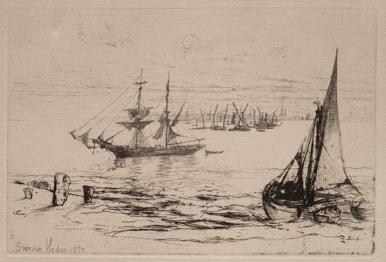 Prikaati ankkurissa, 1879. tekijältä Francis Seymour Haden