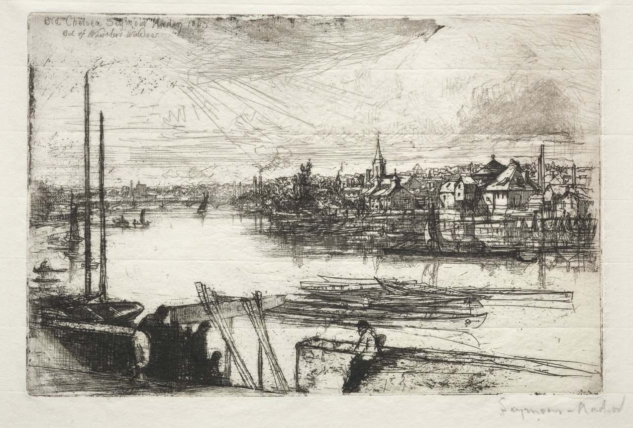 Battersea Reach, 1843. tekijältä Francis Seymour Haden
