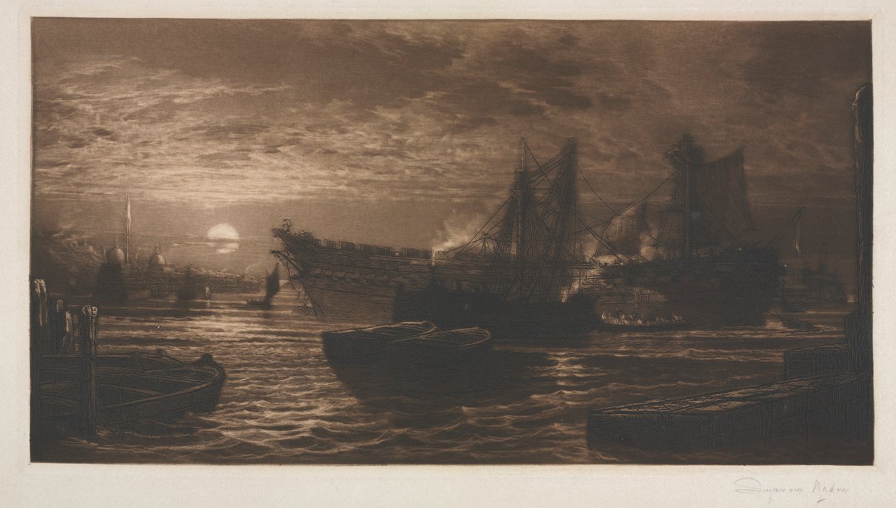 Breaking Up of the Agamemon, nro 11, 1880 ja myöhemmin. tekijältä Francis Seymour Haden