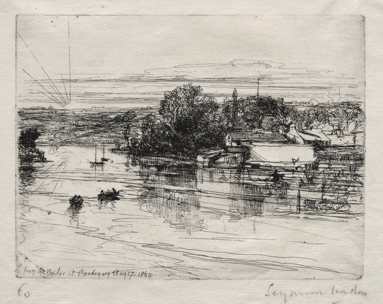Cardigan Bridge. tekijältä Francis Seymour Haden