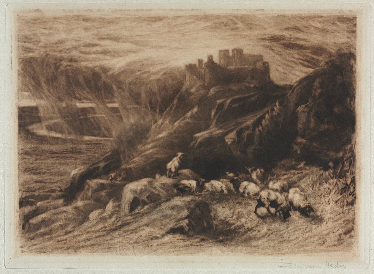 Harlech A toinen levy, 1880. tekijältä Francis Seymour Haden