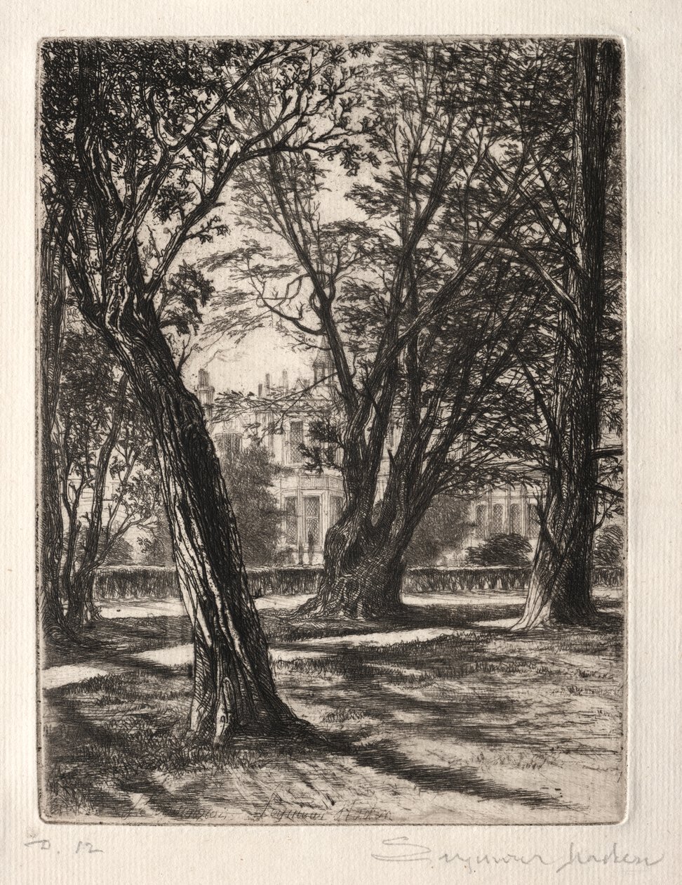 Kensington Gardens (pieni lautanen) tekijältä Francis Seymour Haden