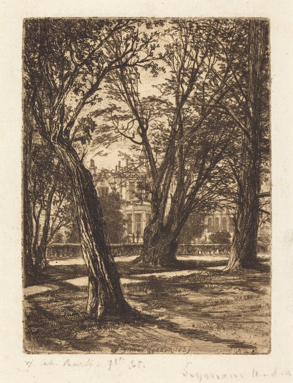 Kensington Gardens (pieni laatta) tekijältä Francis Seymour Haden