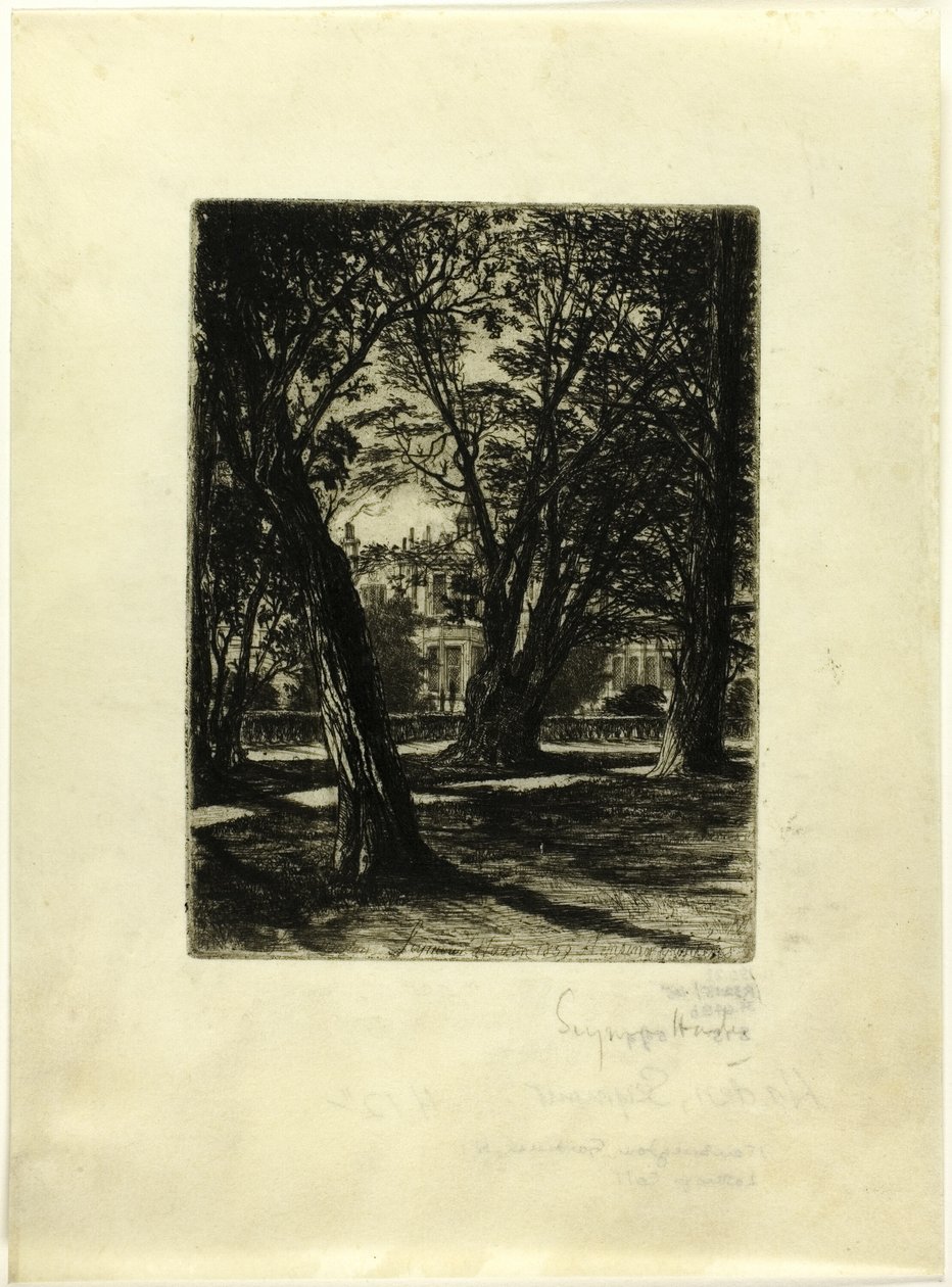 Kensington Gardens, nro I (pieni lautanen) tekijältä Francis Seymour Haden