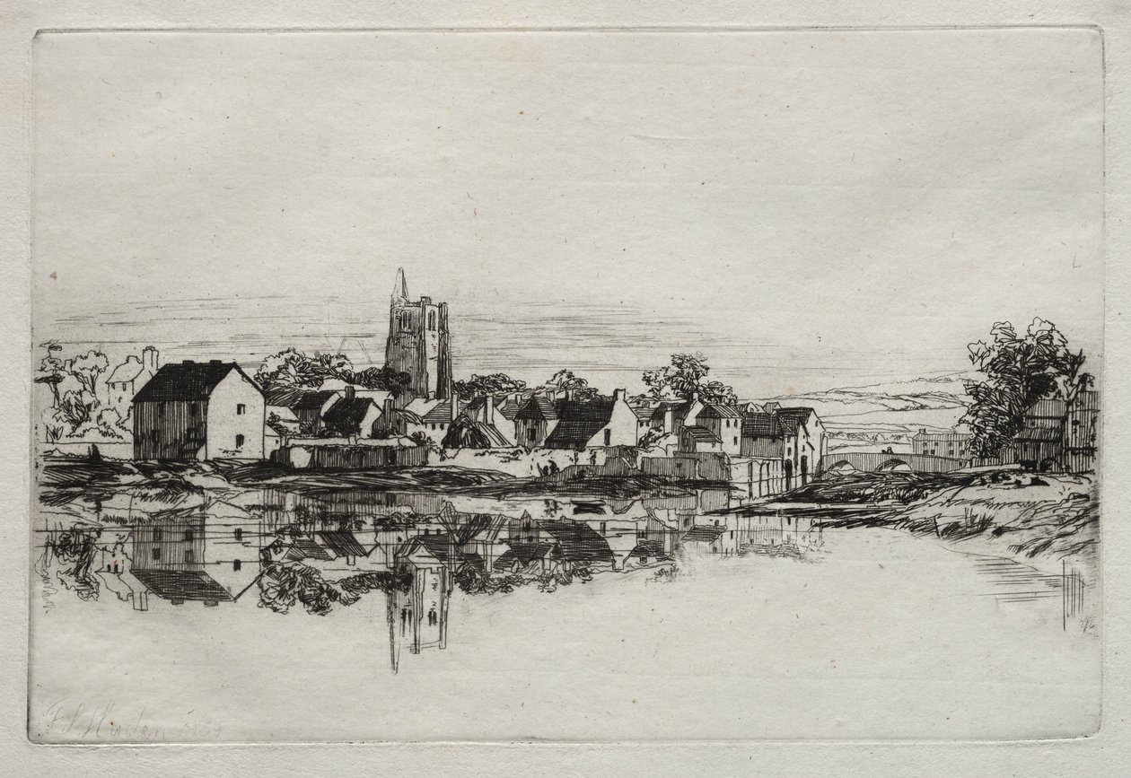 Kidwelly Town, 1859. tekijältä Francis Seymour Haden