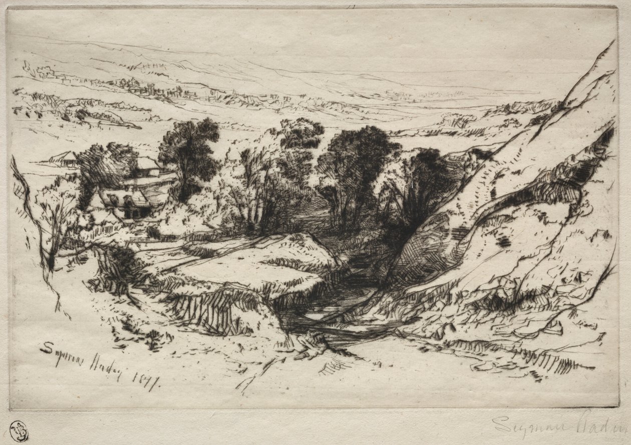 Nine Barrow Down, 1877. tekijältä Francis Seymour Haden
