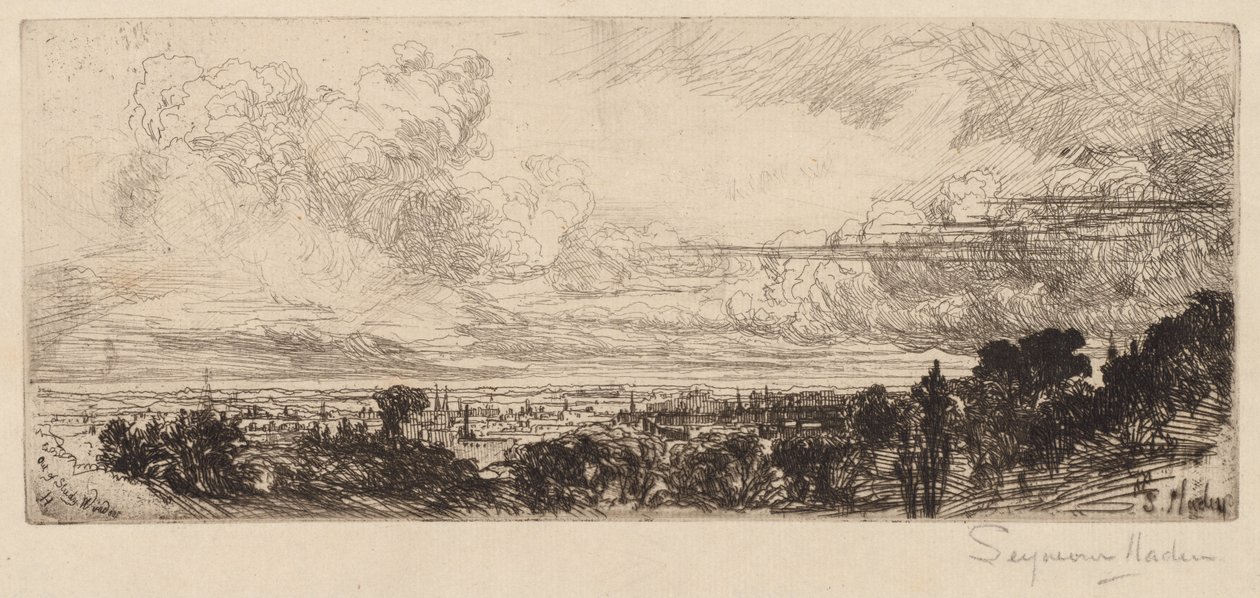 Studio-ikkunan ulkopuolella tekijältä Francis Seymour Haden