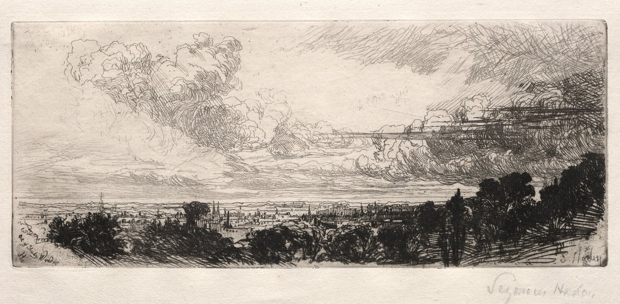Out of Study Window, 1862. tekijältä Francis Seymour Haden