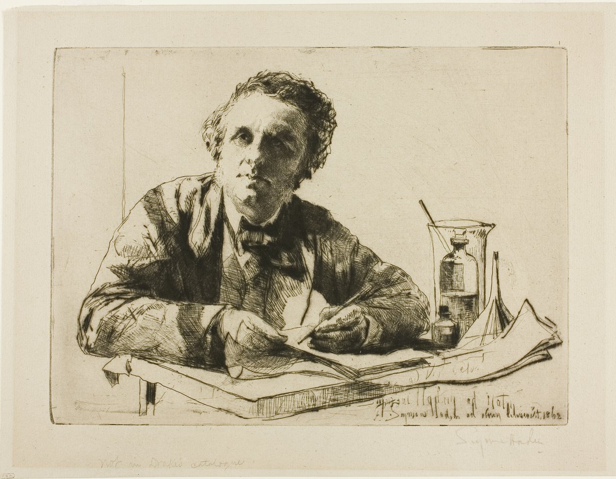 Francis Seymour Hadenin muotokuva, nro 2 (etsauksen aikana) tekijältä Francis Seymour Haden
