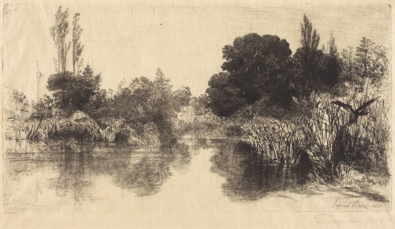Shere Mill Pond (suurempi kuva) tekijältä Francis Seymour Haden
