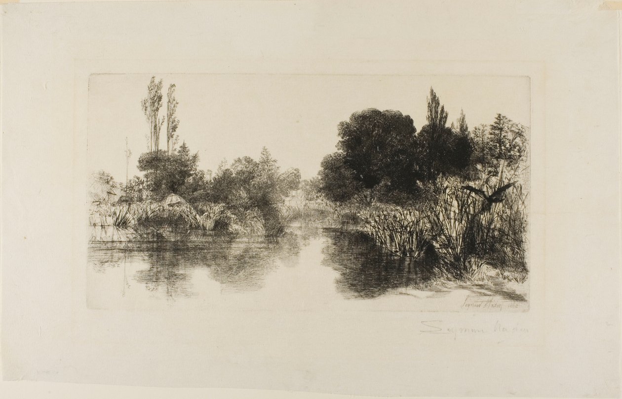 Shere Mill Pond, nro II (iso levy) tekijältä Francis Seymour Haden