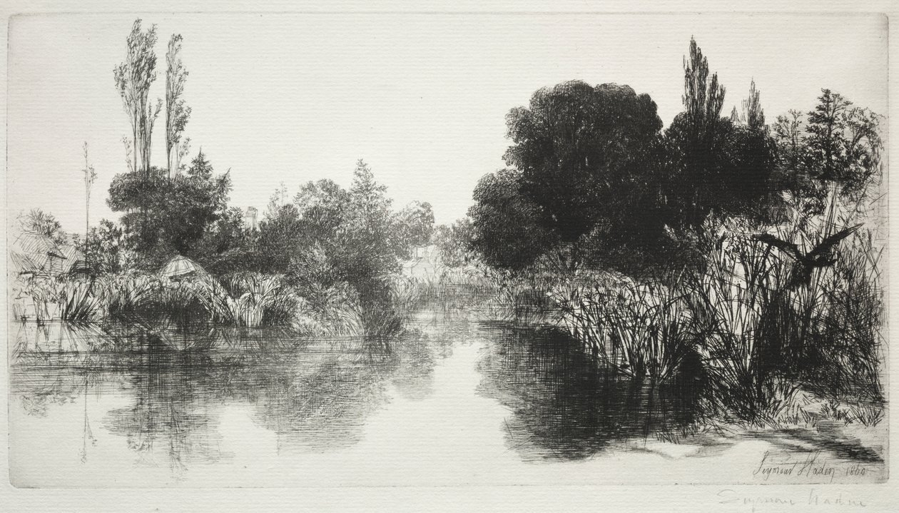 Shere Mill Pond, nro 11 (suuri lautanen) tekijältä Francis Seymour Haden