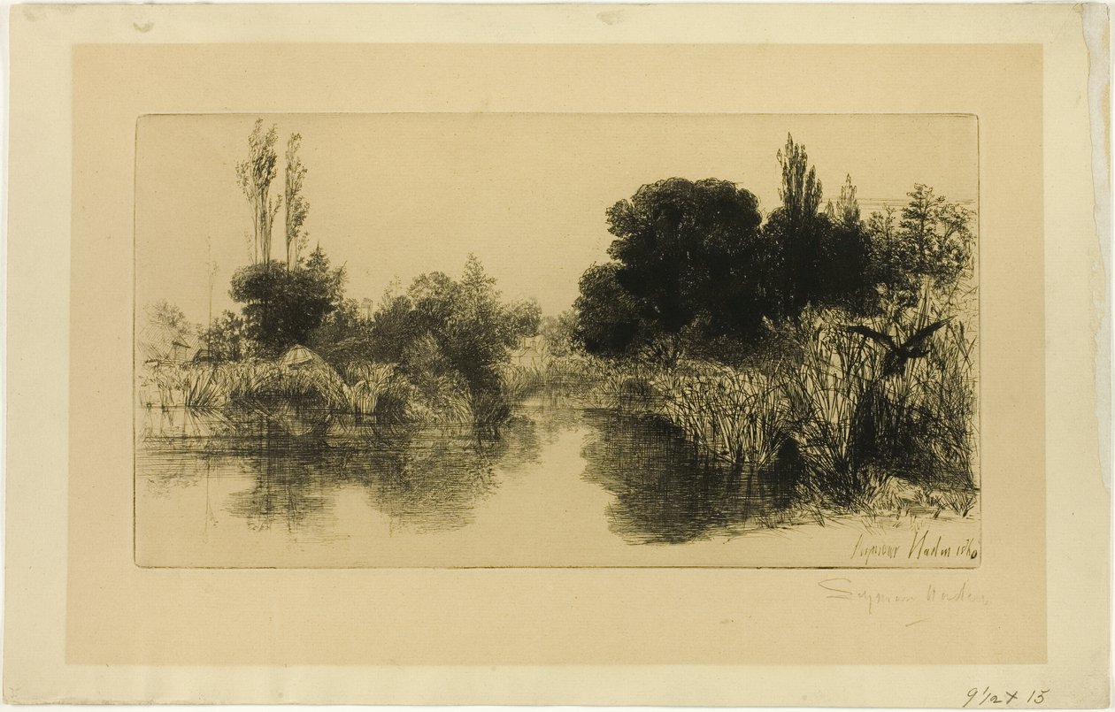 Shere Mill Pond, nro II (iso levy) tekijältä Francis Seymour Haden