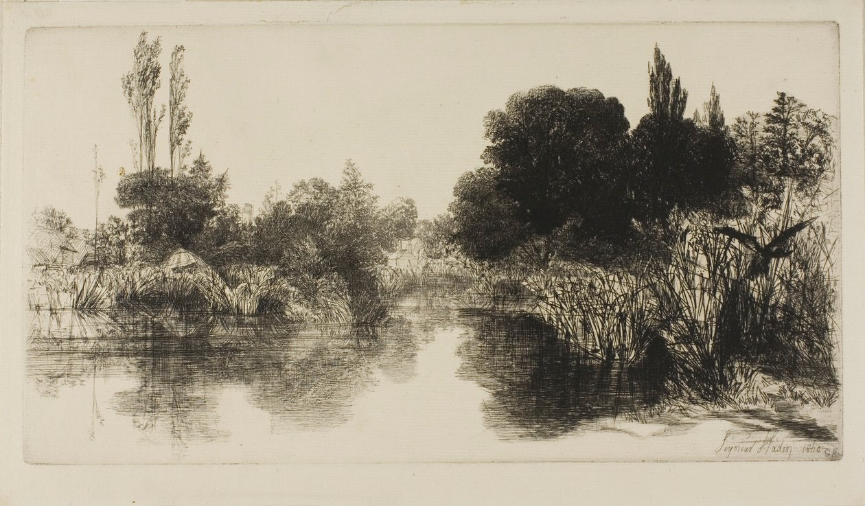 Shere Mill Pond, nro II (iso levy) tekijältä Francis Seymour Haden