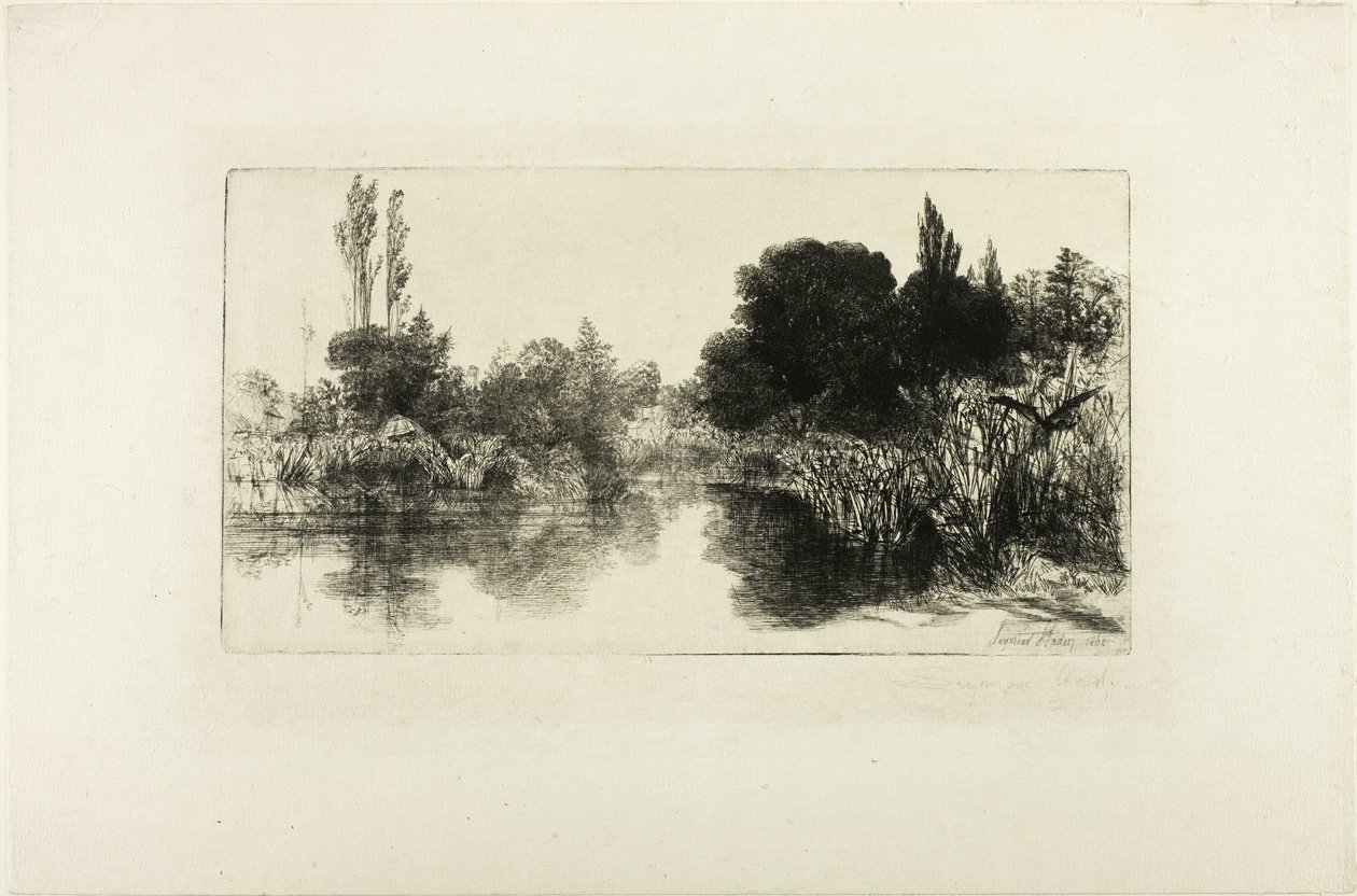 Shere Mill Pond, nro II (iso levy) tekijältä Francis Seymour Haden