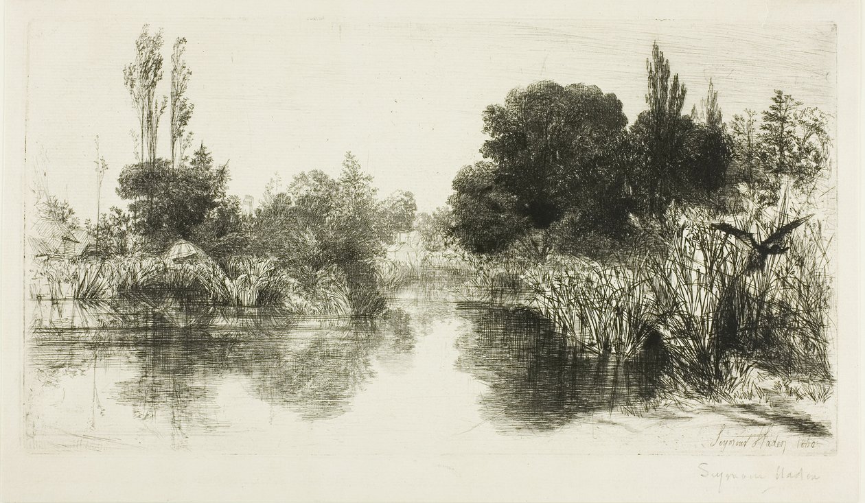 Shere Mill Pond, nro II (iso levy) tekijältä Francis Seymour Haden