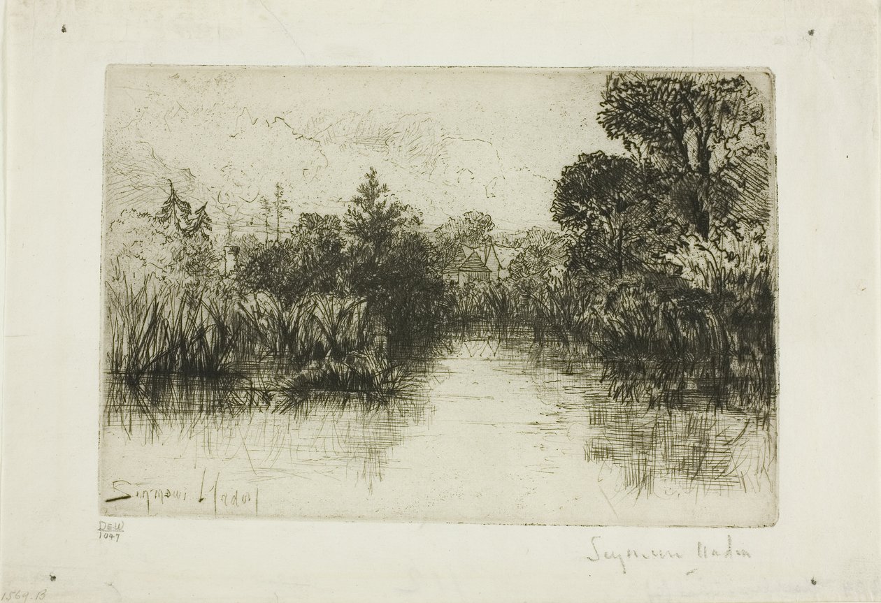 Shere Mill Pond, nro I (pieni lautanen) tekijältä Francis Seymour Haden