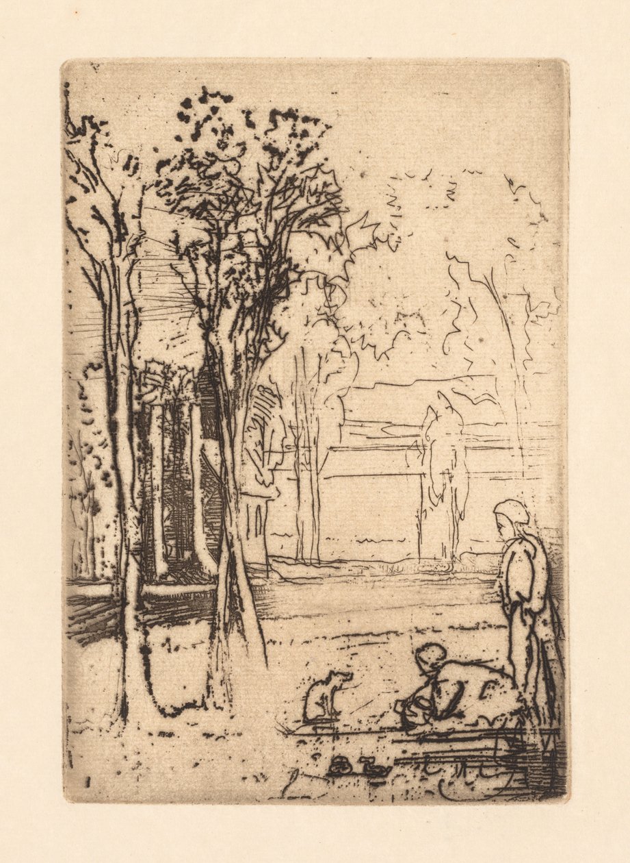 Kolmen puun maatila, 1879. tekijältä Francis Seymour Haden