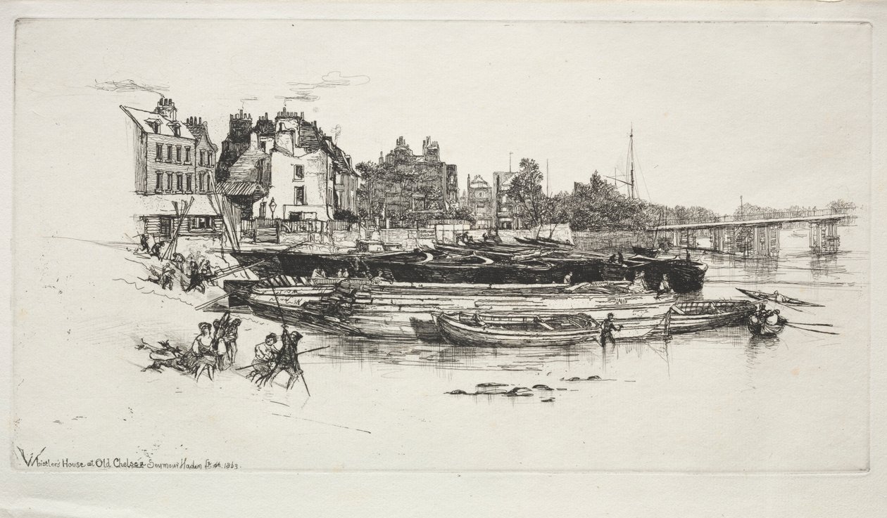 Whistlers House, Old Chelsea, 1863. tekijältä Francis Seymour Haden