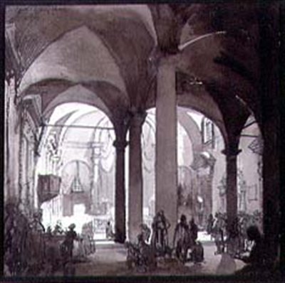 Sisäkuva luostarikirkosta, San Felice, Firenze, 1900-luku tekijältä Francis Sydney Unwin