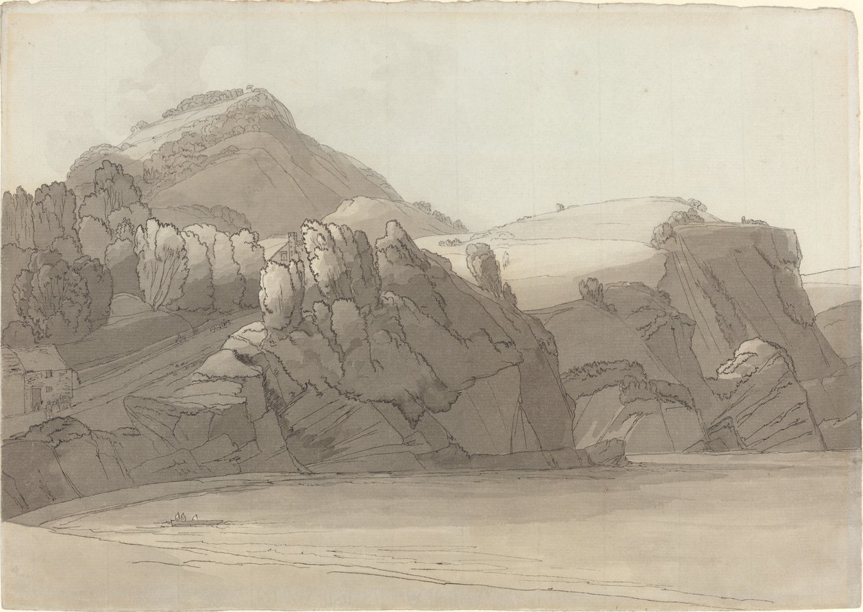 Rocky Shore Coombmartinissa, Devonissa (Combe Martin Bay) tekijältä Francis Towne