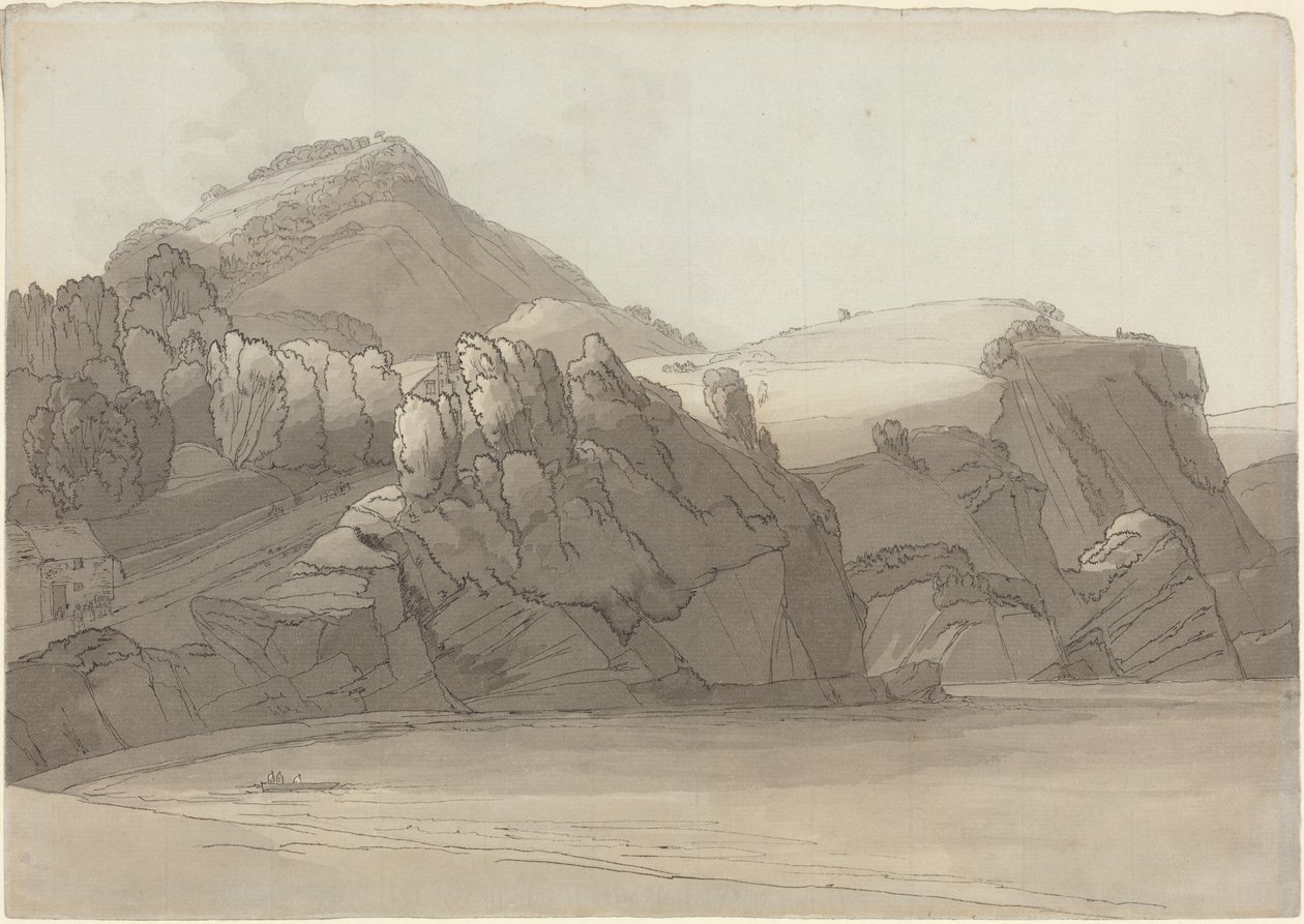Kallioinen rannikko Coombmartinin luona Devonissa (Combe Martin Bay) tekijältä Francis Towne