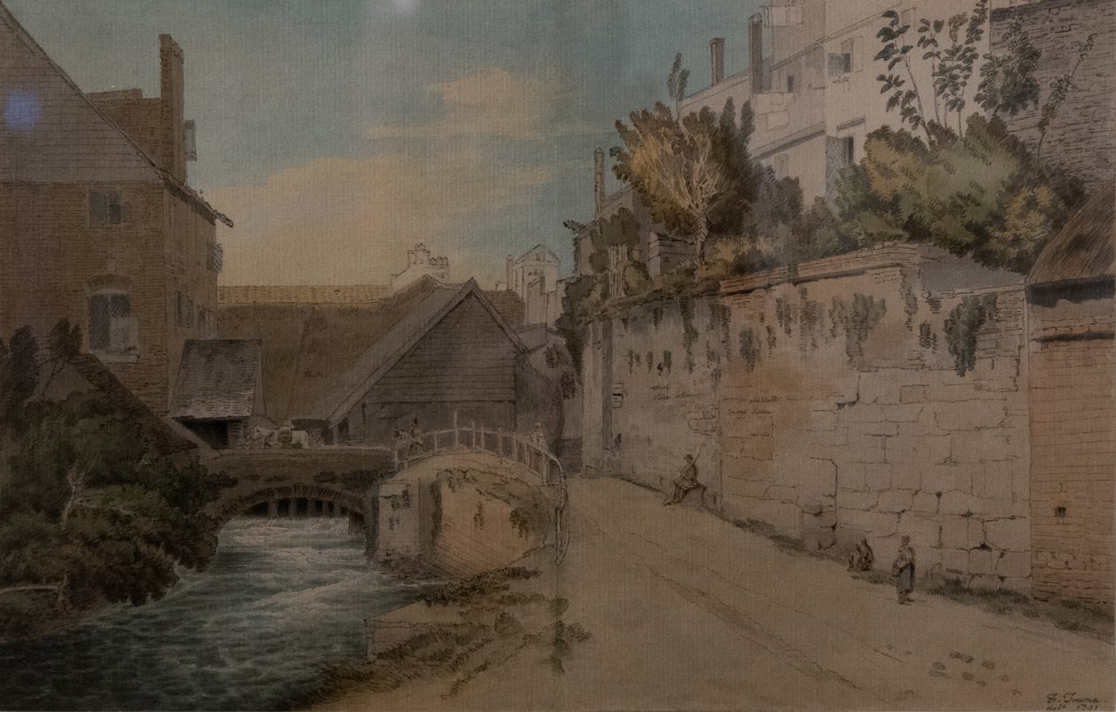 Exeter Quay Gaten ja West Gaten välissä. Kaupunginmuurien ulkopuolella tekijältä Francis Towne