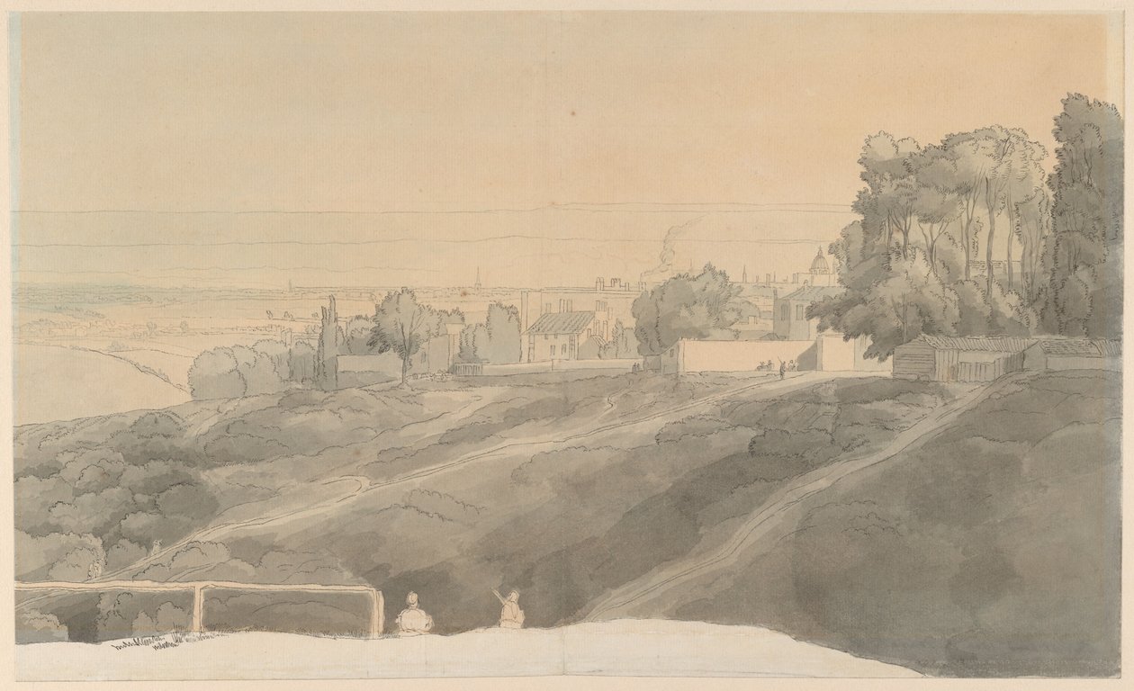 Hampstead Heath, iltavalo tekijältä Francis Towne