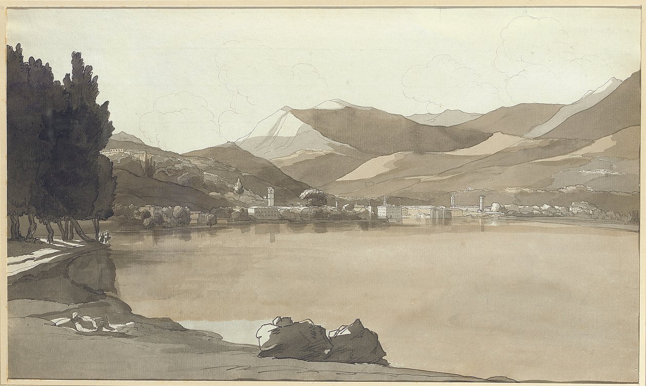 Luganon kaupunki, Sveitsi, 1781 tekijältä Francis Towne