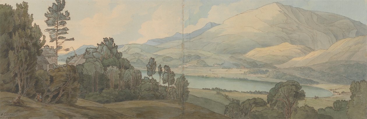Näkymä Coniston-järvelle, Lancashire tekijältä Francis Towne