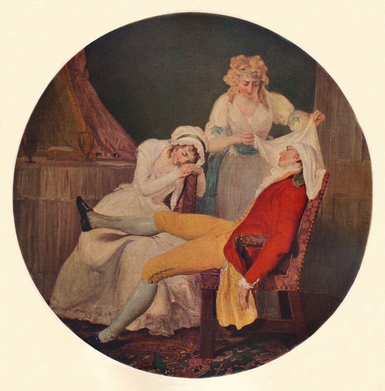 Lady Easys Steinkirk: Kohtaus Colley Cibber Act V:n pelottomasta miehestä, kohtaus 5, 193 tekijältä Francis Wheatley
