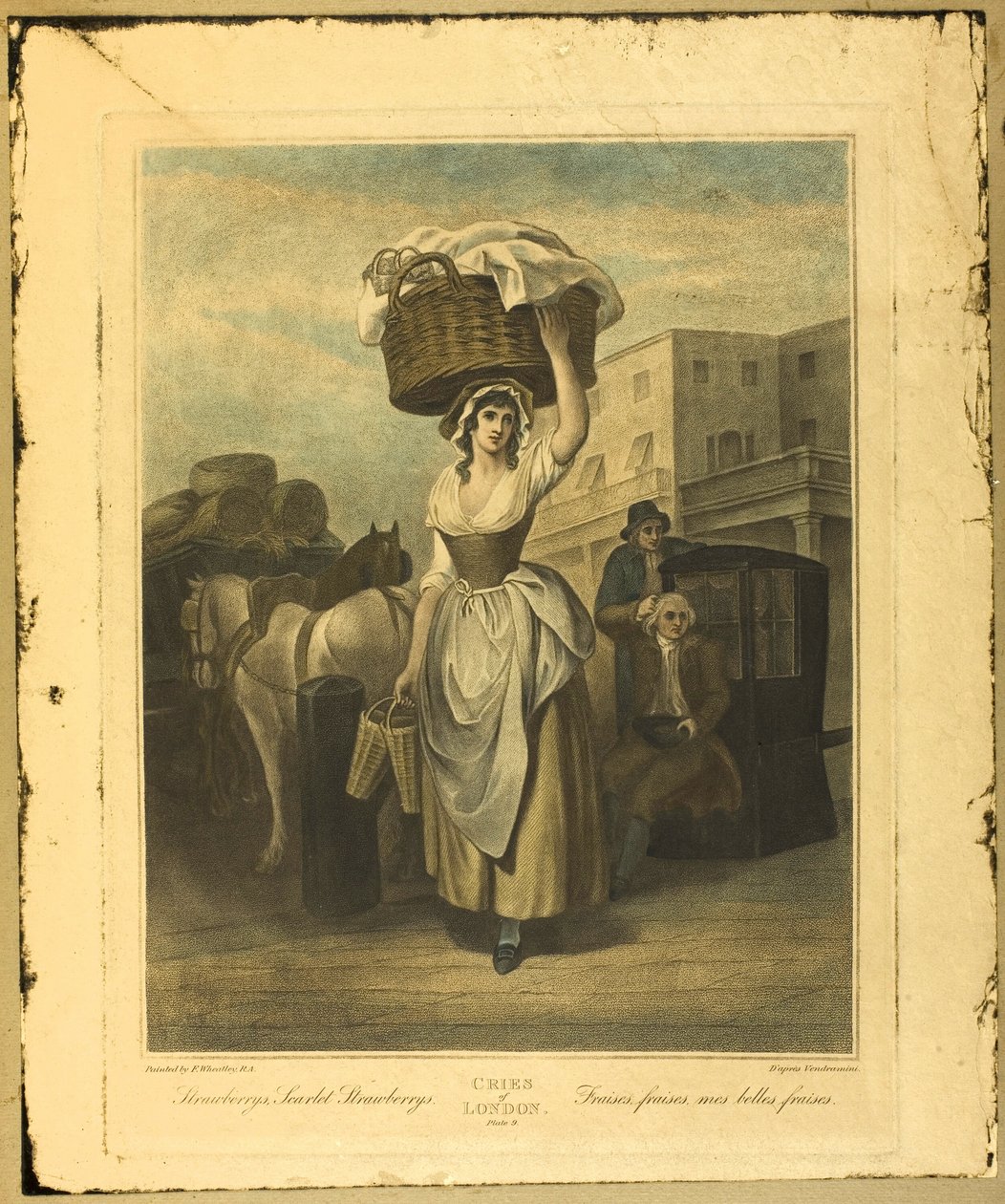 Maduixes, maduixes escarlatas, plat 9 de The Cries of Londonfinnish tekijältä Francis Wheatley