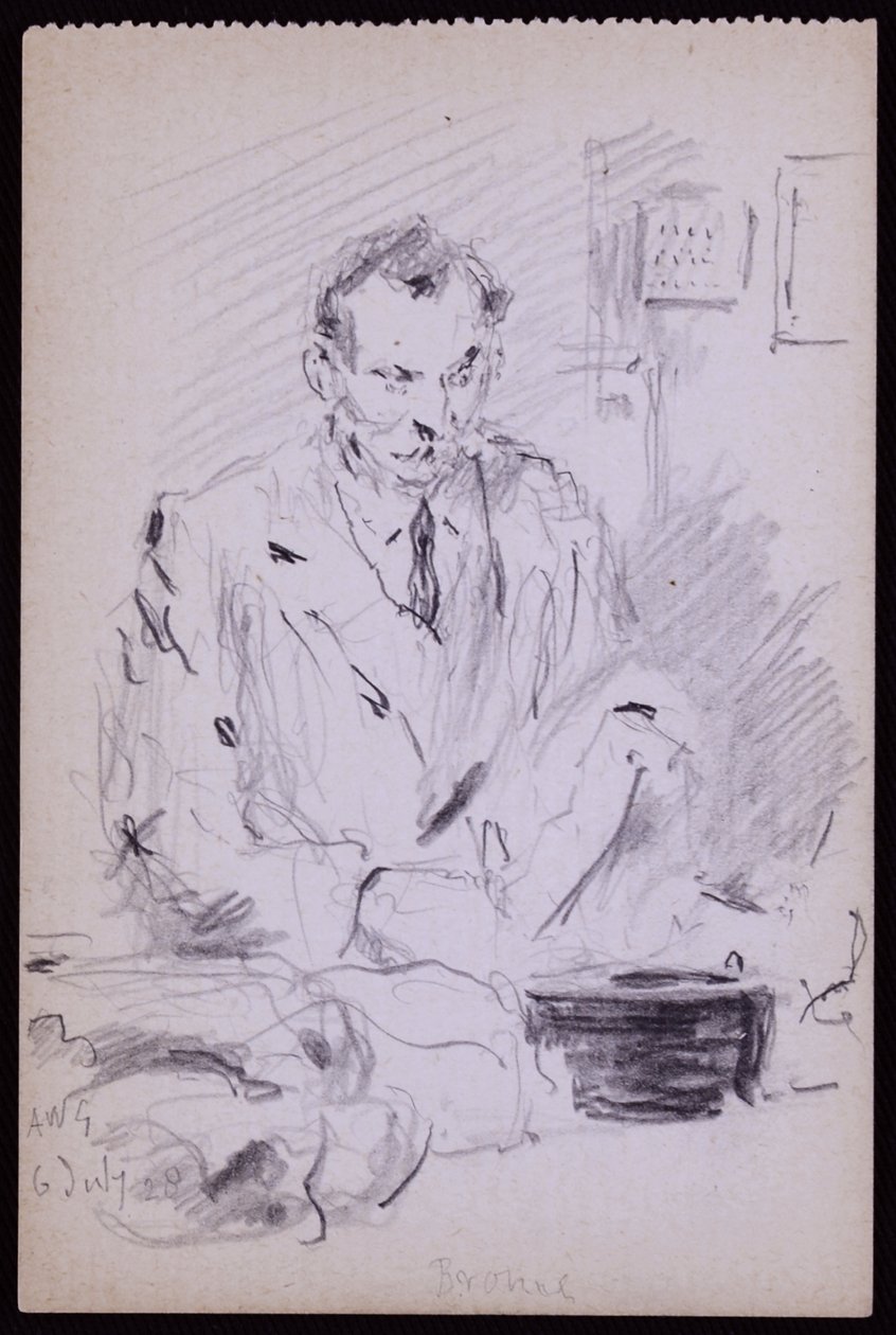 Gilbertin muotokuva? Bayes, c. 1928 (kynä paperille) tekijältä Francis Wilfred Lawson
