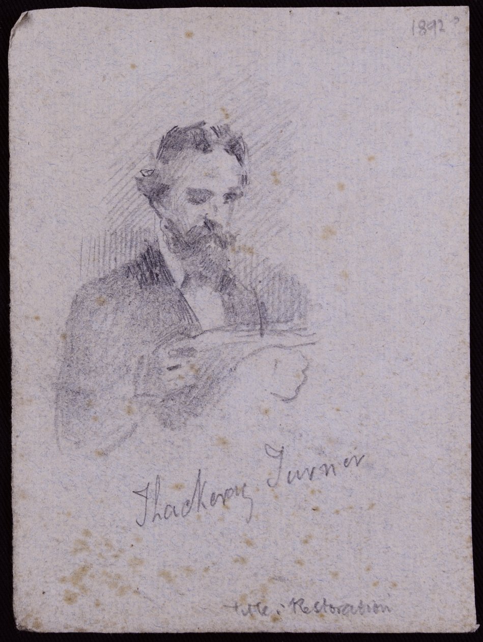 H. Thackeray Turnerin muotokuva, n. 1900 (kynä paperille) tekijältä Francis Wilfred Lawson