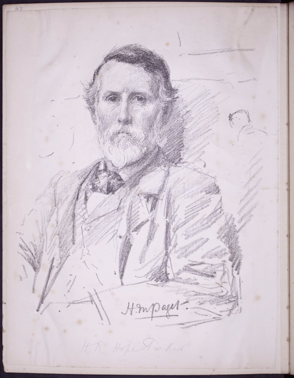 Hope-Pinker HR:n muotokuva, n. 1900 (kynä paperille) tekijältä Francis Wilfred Lawson