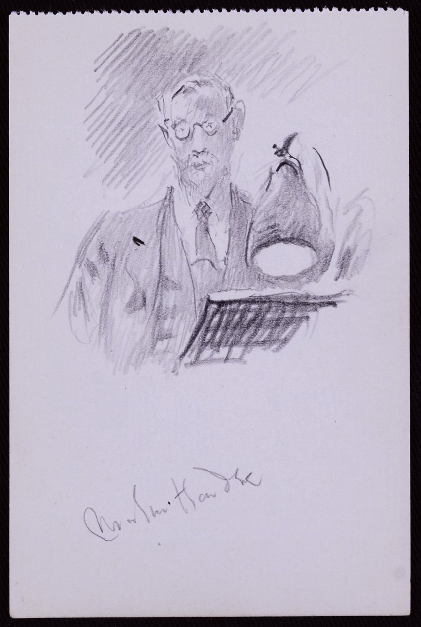 Martin Hardien muotokuva, n. 1931 (kynä paperille) tekijältä Francis Wilfred Lawson