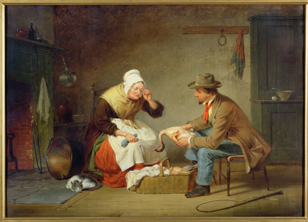 Tinkiminen (Joulukalkkuna) n.1858 tekijältä Francis William Edmonds