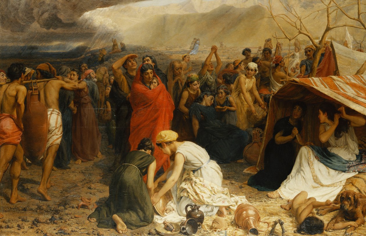 Pakolaiset Pompejista, 79 AD, 1873 tekijältä Francis William Topham