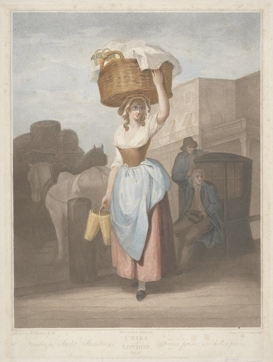 Mansikat, makeat mansikat, kaiverrus Giovanni Vendramini (1769-1839) 1795 tekijältä Francis after Wheatley
