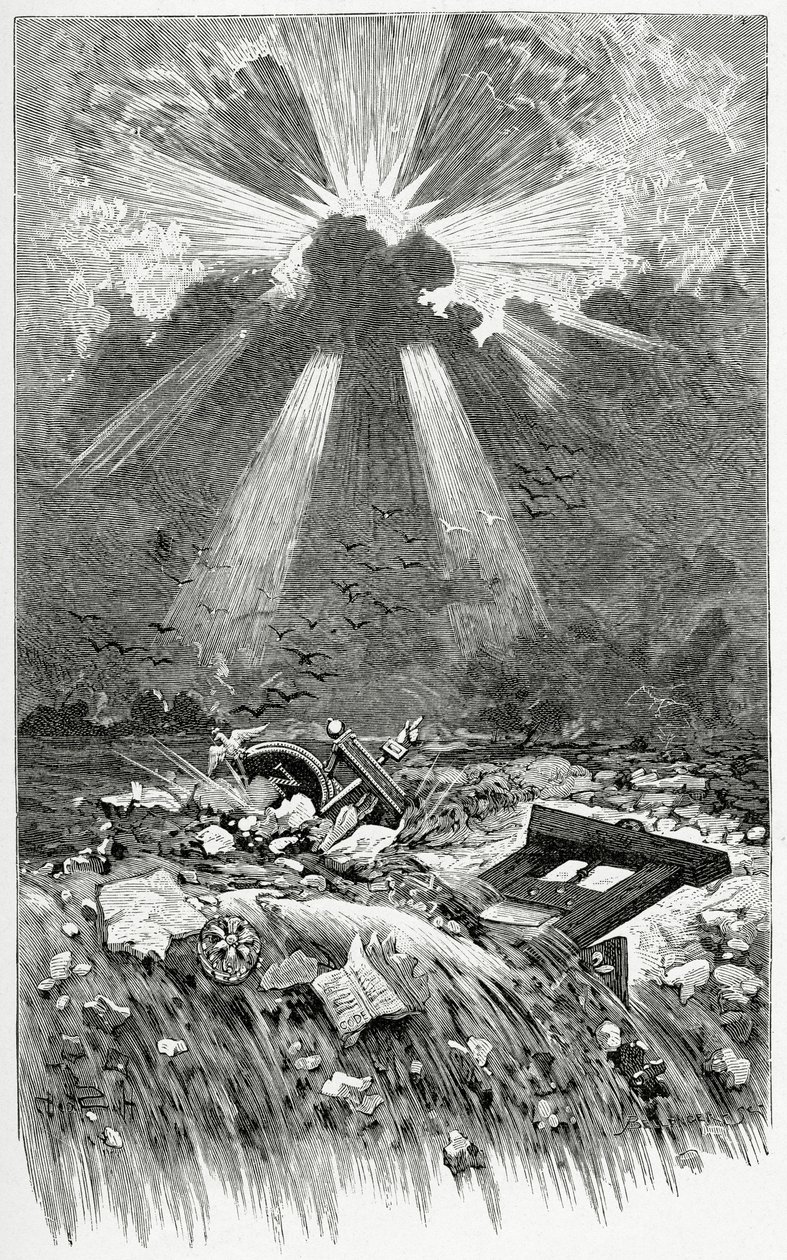 La Débacle - kuvitus Napoléon le Petitistä, 1800-luku (bw-kaiverrus) tekijältä Francis and Scott, Henry Fowke